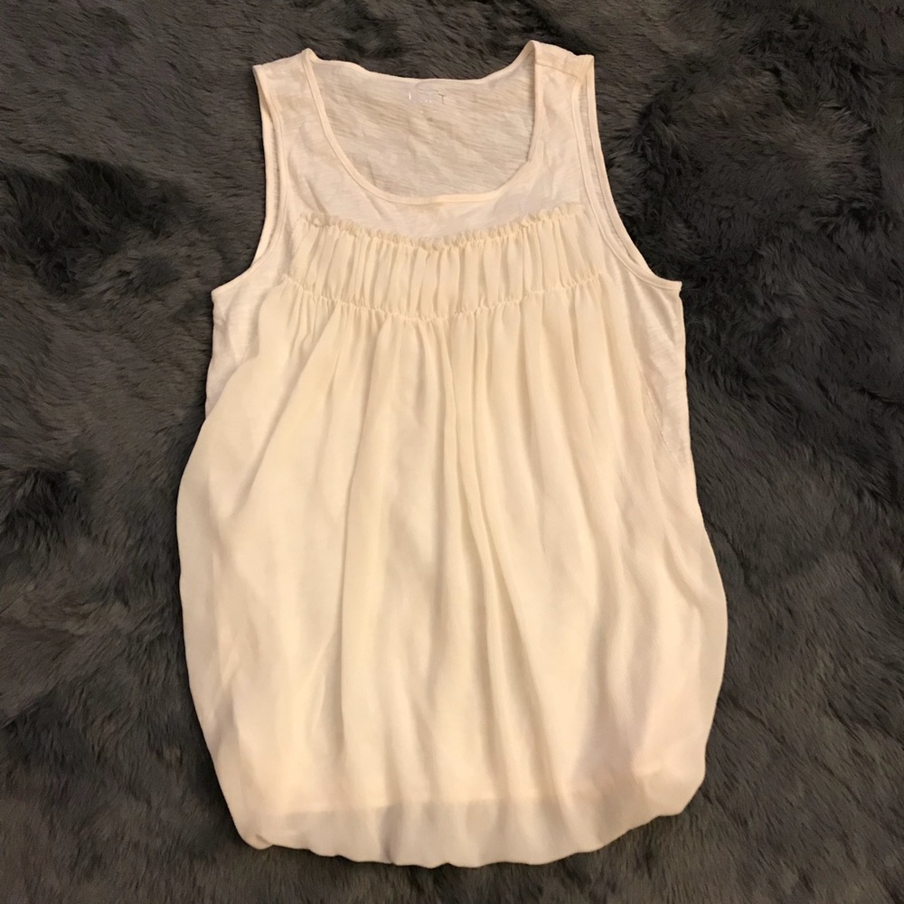 LOFT white chiffon front top